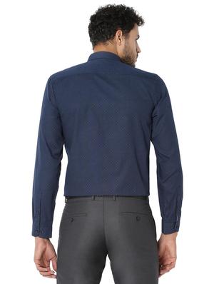 navy blue cotton blend formal shirt - 15608513 - Standard Image - 2