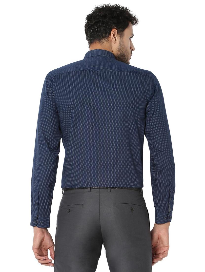 navy blue cotton blend formal shirt - 15608513 - Zoom Image - 2