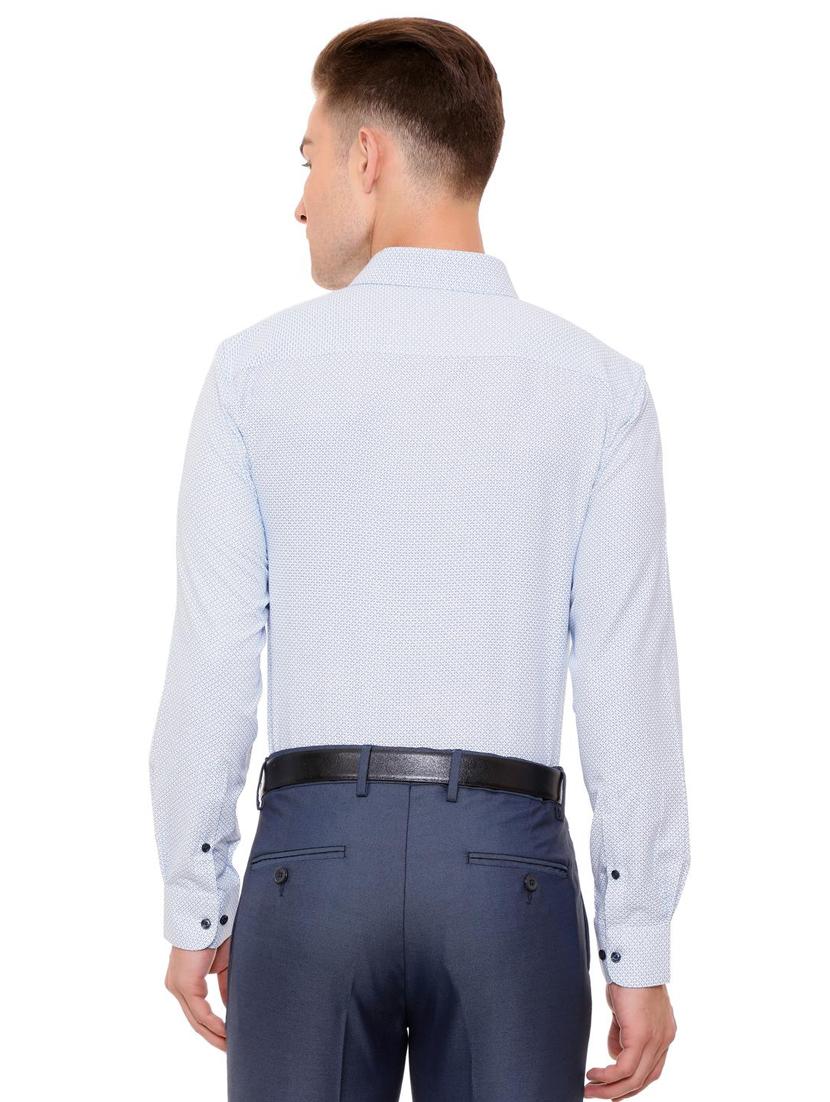 blue cotton blend formal shirt - 15608587 - Zoom Image - 2