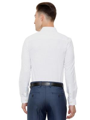 white cotton blend formal shirt - 15608593 - Standard Image - 2