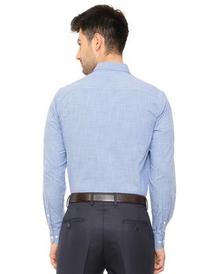 blue cotton formal shirt - 15608594 - Standard Image - 2