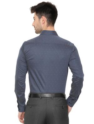 navy blue cotton formal shirt - 15608602 - Standard Image - 2