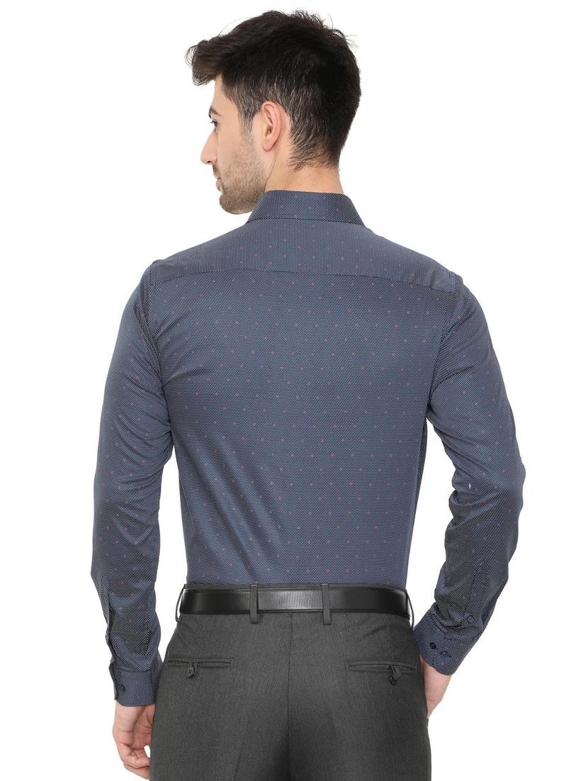navy blue cotton formal shirt - 15608602 - Zoom Image - 2