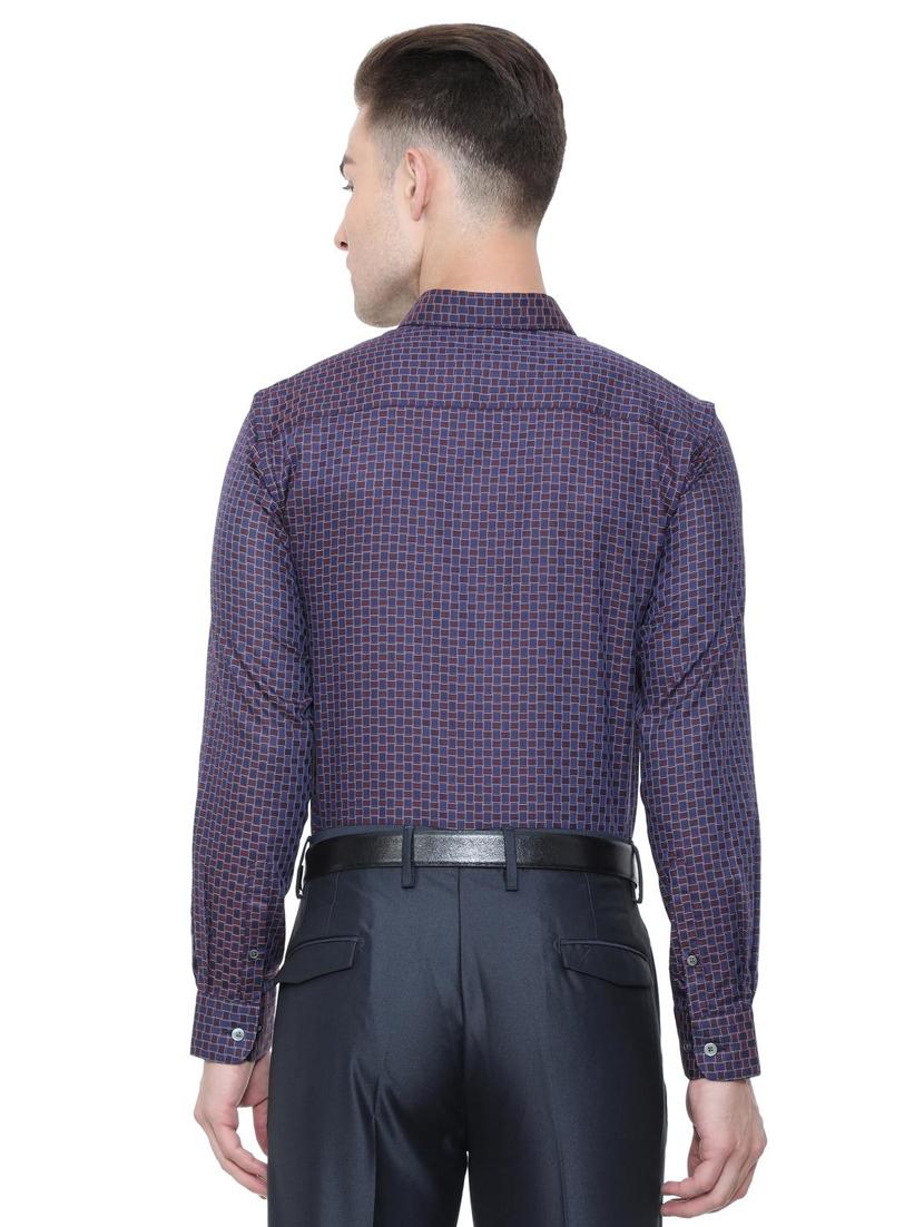 blue cotton blend formal shirt - 15608609 - Zoom Image - 2