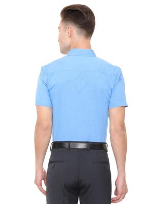blue cotton blend formal shirt - 15608613 - Standard Image - 2