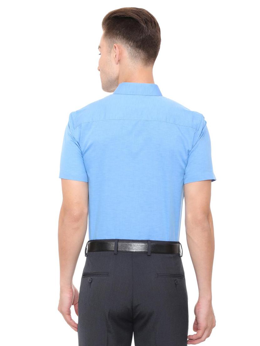 blue cotton blend formal shirt - 15608613 - Zoom Image - 2