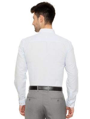 blue cotton blend formal shirt - 15608616 - Standard Image - 2