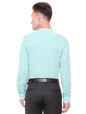 blue cotton blend formal shirt - 15608617 - Standard Image - 2
