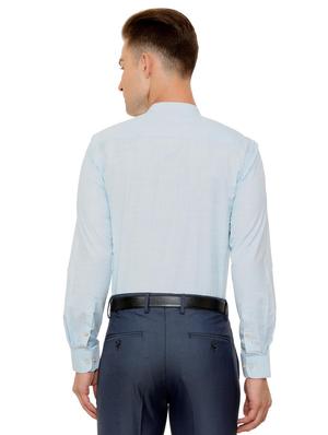 blue cotton blend formal shirt - 15608620 - Standard Image - 2