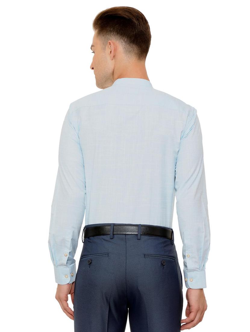 blue cotton blend formal shirt - 15608620 - Zoom Image - 2