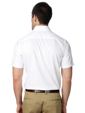 white cotton blend formal shirt - 15608686 - Standard Image - 2