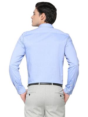 blue cotton blend formal shirt - 15608688 - Standard Image - 2