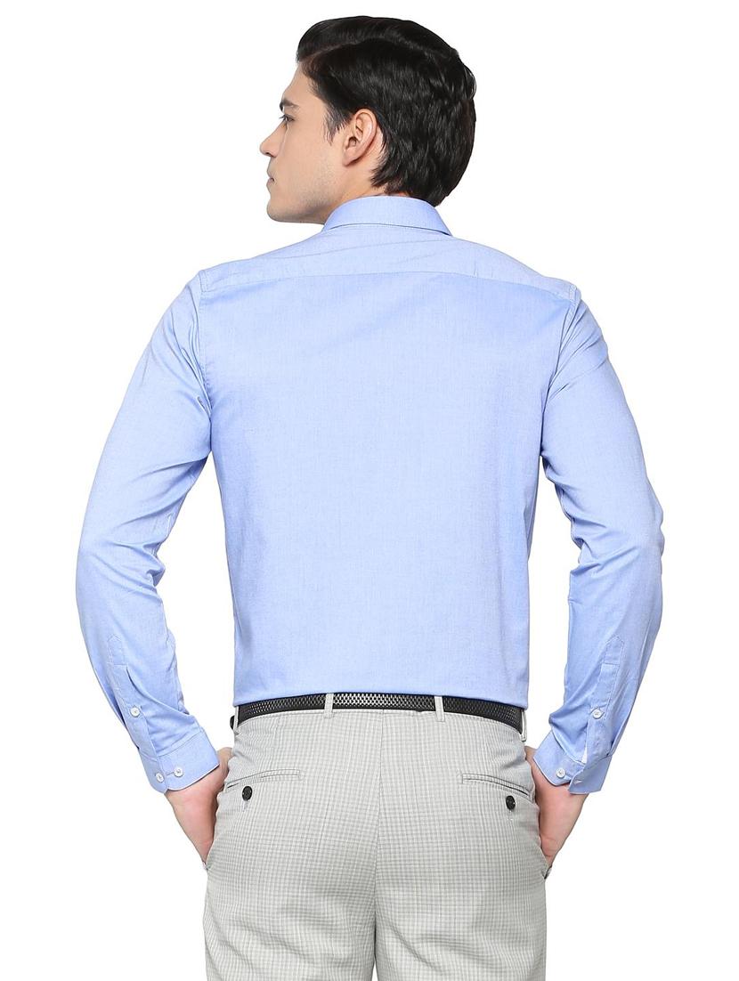 blue cotton blend formal shirt - 15608688 - Zoom Image - 2
