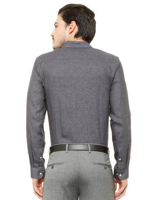 grey linen formal shirt - 15608716 - Standard Image - 2