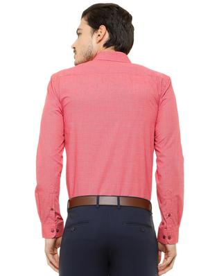red cotton blend formal shirt - 15608720 - Standard Image - 2