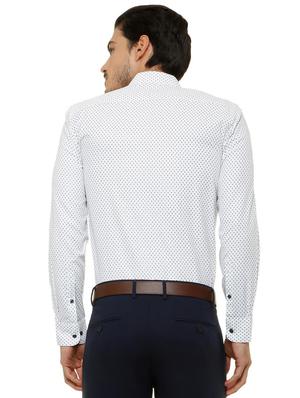 white cotton blend formal shirt - 15608721 - Standard Image - 2