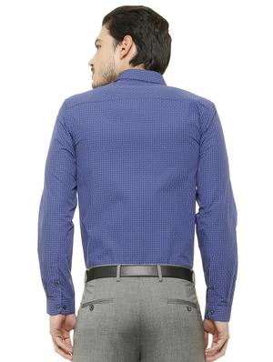 blue cotton blend formal shirt - 15608742 - Standard Image - 2
