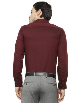 red cotton blend formal shirt - 15608744 - Standard Image - 2