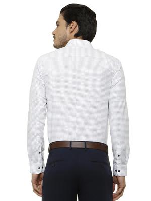 white cotton blend formal shirt - 15608800 - Standard Image - 2