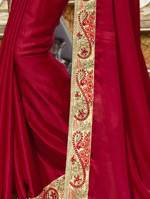 Ditsy floral lace bordered saree with blouse - 15608825 - Standard Image - 2