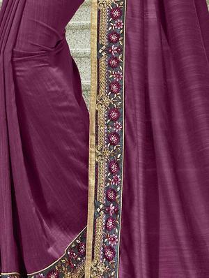 Zari lace bordered saree with blouse - 15608830 - Standard Image - 2