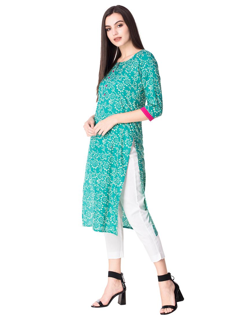 Printed straight kurta - 15608834 - Zoom Image - 2