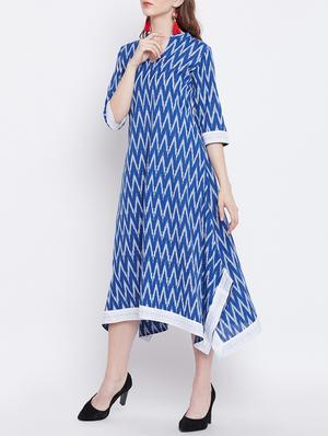 Indigo chevron a-line dress - 15608839 - Standard Image - 2