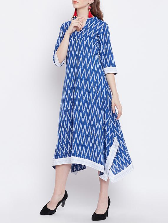 Indigo chevron a-line dress - 15608839 - Zoom Image - 2