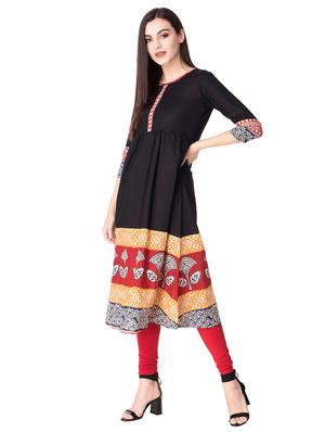 Printed flared kurta - 15608842 - Standard Image - 2