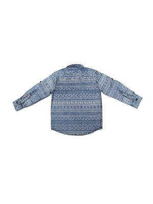 blue cotton blend shirt - 15608874 - Standard Image - 2
