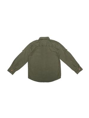 green cotton blend shirt - 15608884 - Standard Image - 2