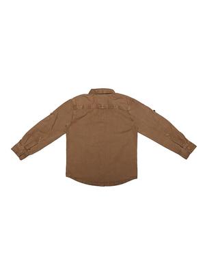 brown cotton blend shirt - 15608885 - Standard Image - 2