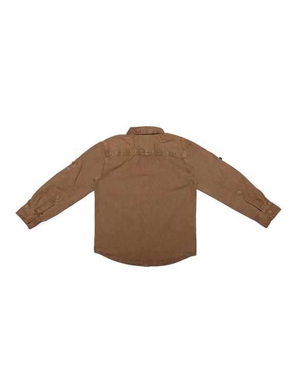 brown cotton blend shirt - 15608885 - Zoom Image - 2
