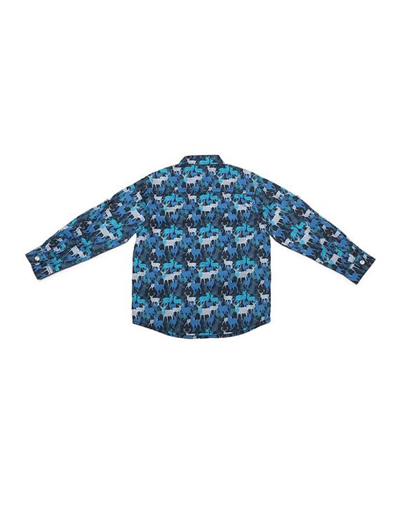 blue cotton blend shirt - 15608902 - Zoom Image - 2
