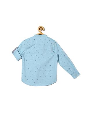 blue cotton blend shirt - 15608959 - Standard Image - 2