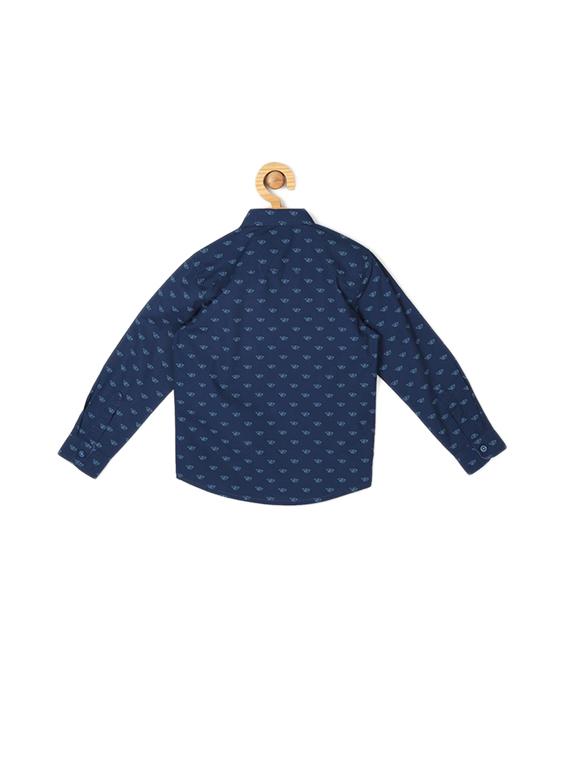 navy blue cotton shirt - 15608971 - Zoom Image - 2