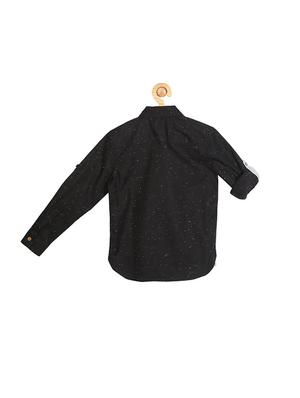 black cotton blend shirt - 15608973 - Standard Image - 2