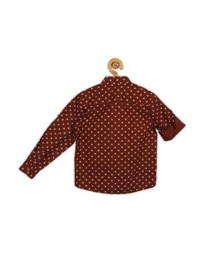 brown cotton blend shirt - 15608974 - Standard Image - 2