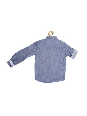 blue cotton blend shirt - 15608990 - Standard Image - 2