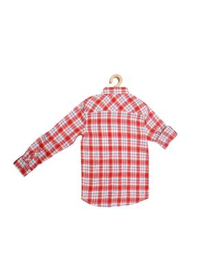 red cotton blend shirt - 15608993 - Standard Image - 2