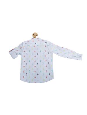 white cotton blend shirt - 15609003 - Standard Image - 2