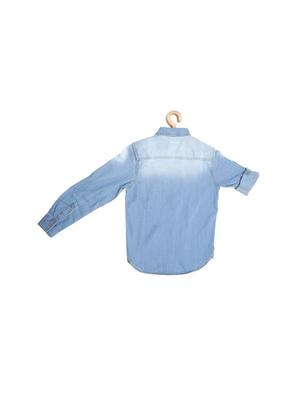 blue cotton blend shirt - 15609004 - Standard Image - 2