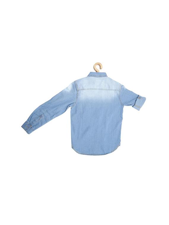 blue cotton blend shirt - 15609004 - Zoom Image - 2