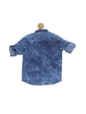 blue cotton blend shirt - 15609005 - Standard Image - 2
