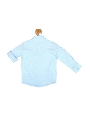 blue cotton blend shirt - 15609027 - Standard Image - 2