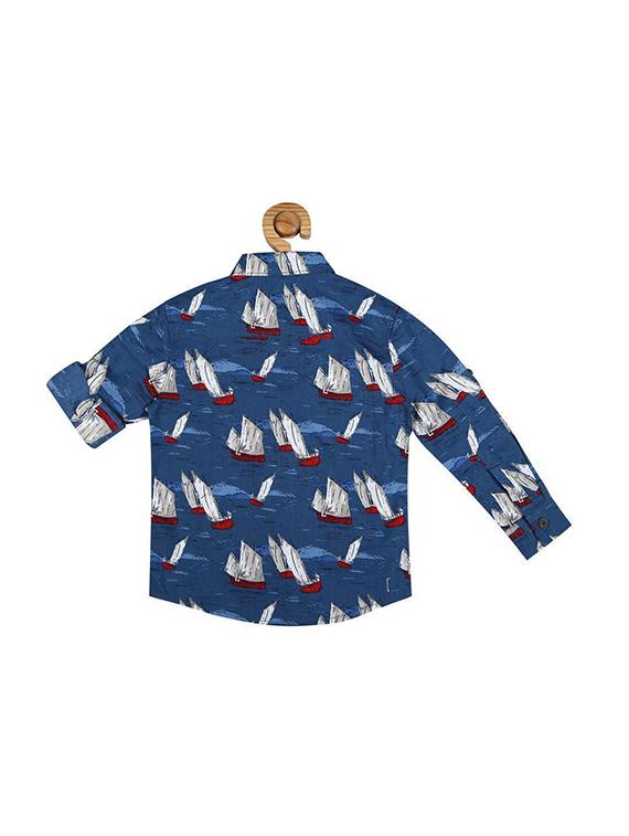 blue cotton shirt - 15609028 - Zoom Image - 2