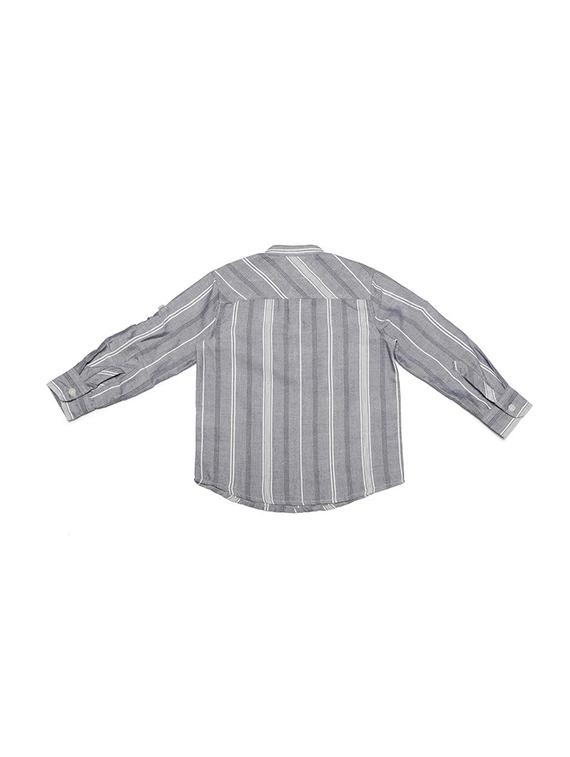 grey cotton blend kurta - 15609029 - Zoom Image - 2