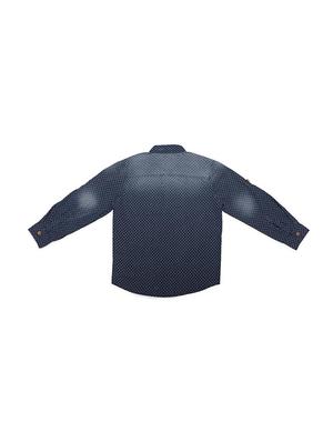 blue cotton blend shirt - 15609032 - Standard Image - 2