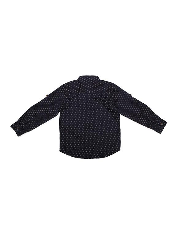 navy blue cotton blend shirt - 15609035 - Zoom Image - 2