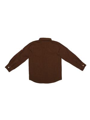 brown cotton blend shirt - 15609050 - Standard Image - 2